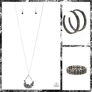 3 piece set gun metals black and silver